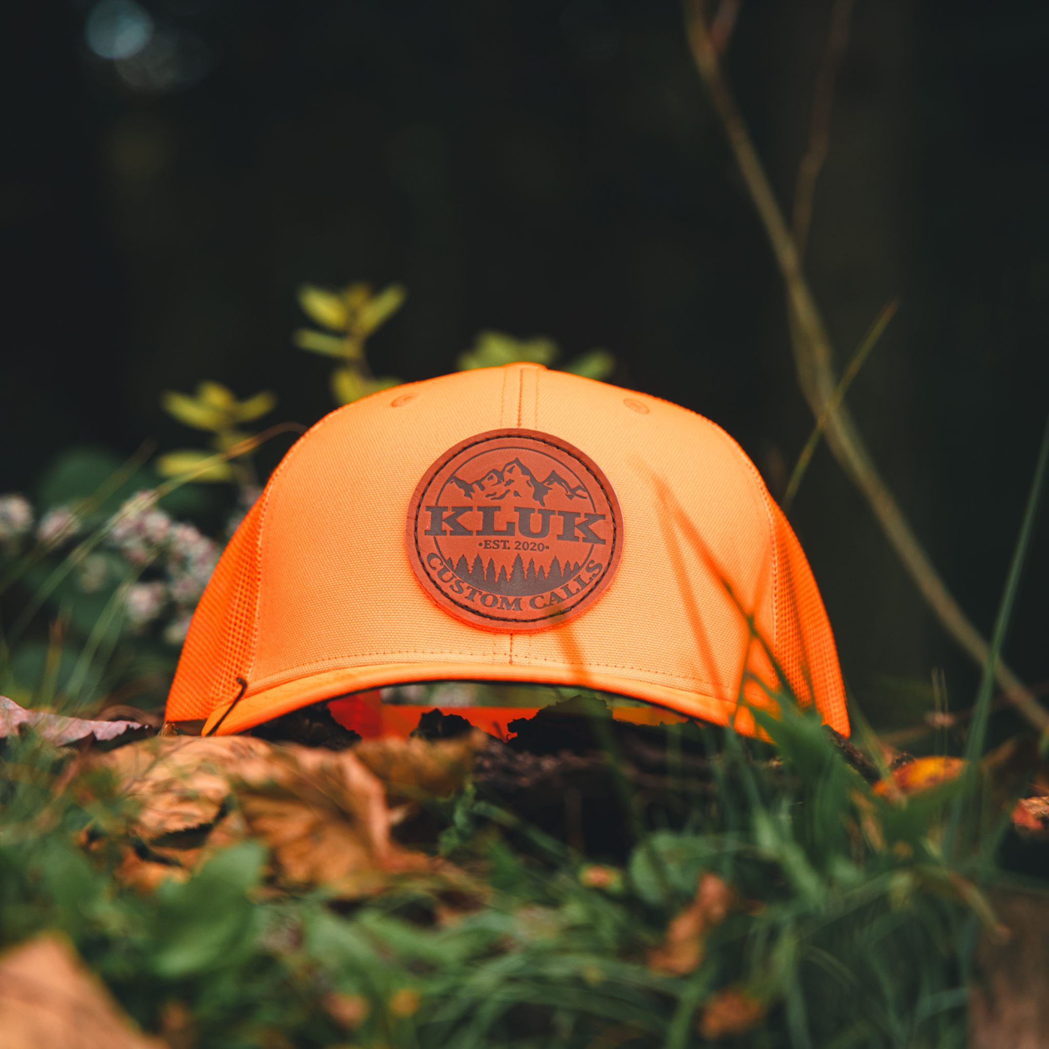 Leather Patch Logo Hat Blaze Orange