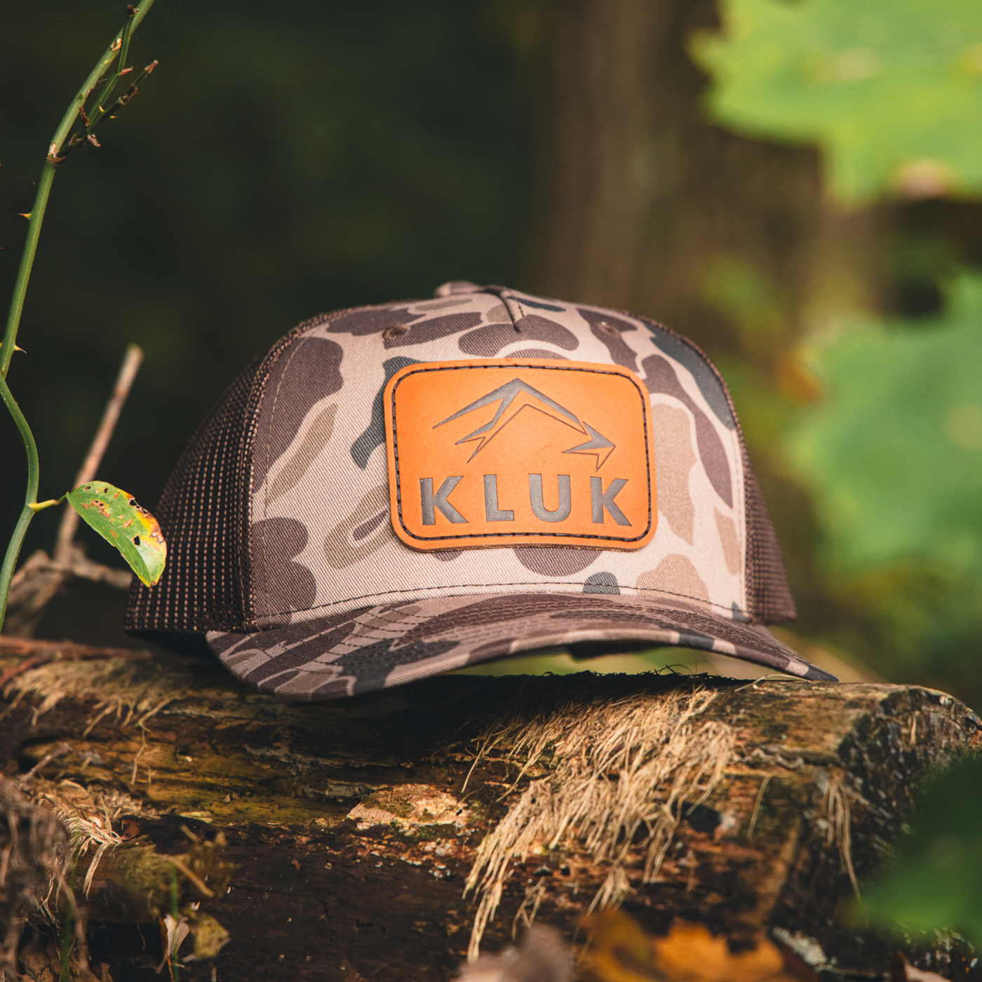 New Logo Leather Patch Hat DUCK CAMO/BROWN