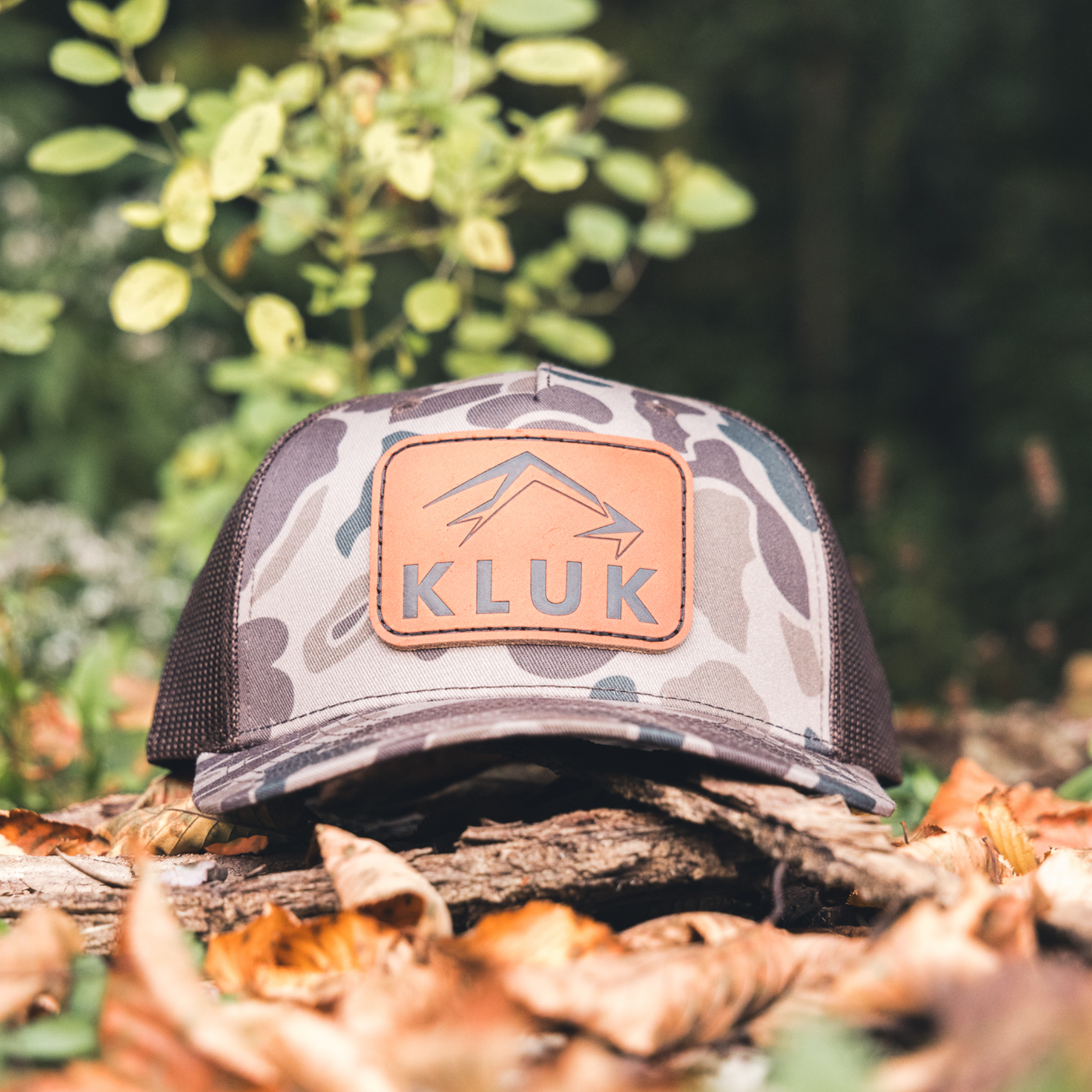 New Logo Leather Patch Hat DUCK CAMO/BROWN
