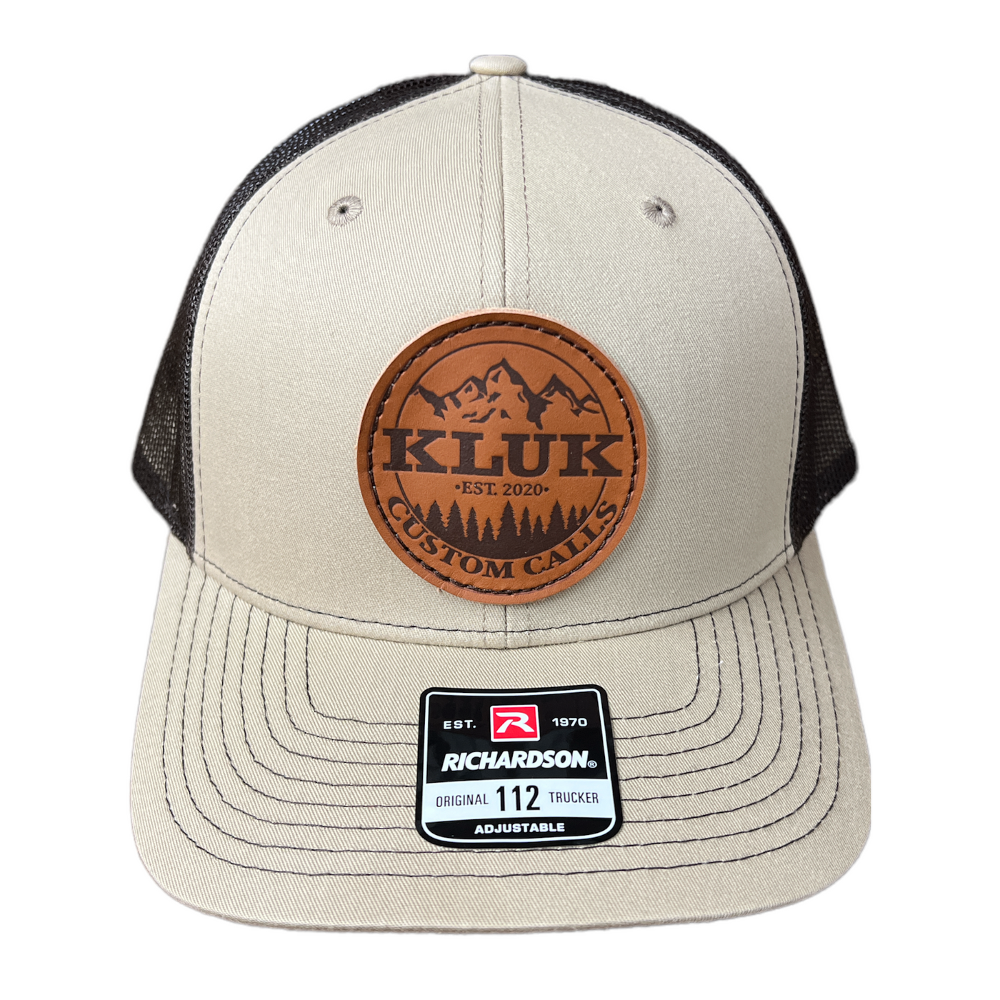 Leather Patch Khaki Coffee top down display of the hat